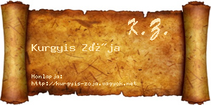 Kurgyis Zója névjegykártya